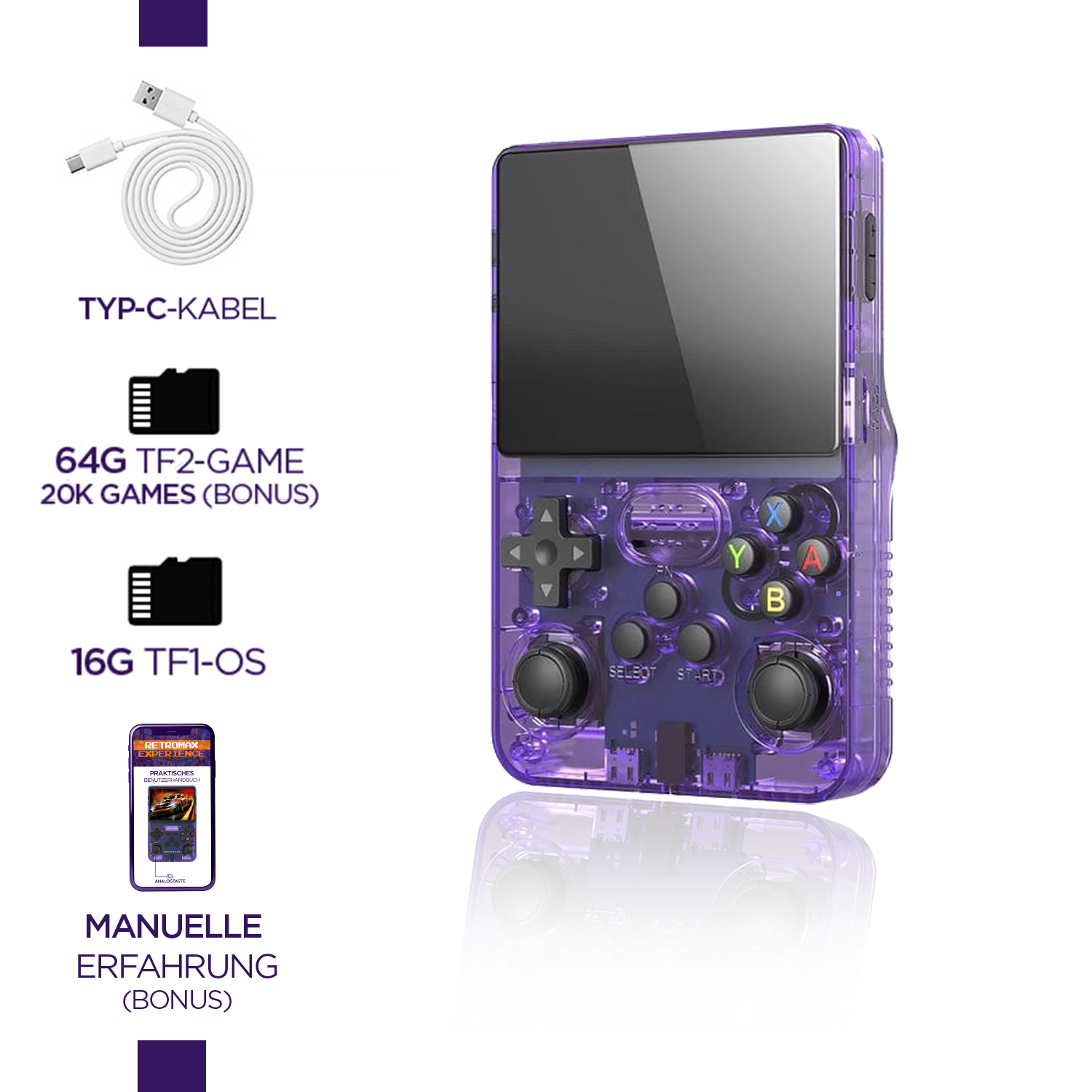 Palm Game Nostalgix + Bonus-Speicherkarte, 20.000 4K-Spiele und Ebook Retro Max Experience
