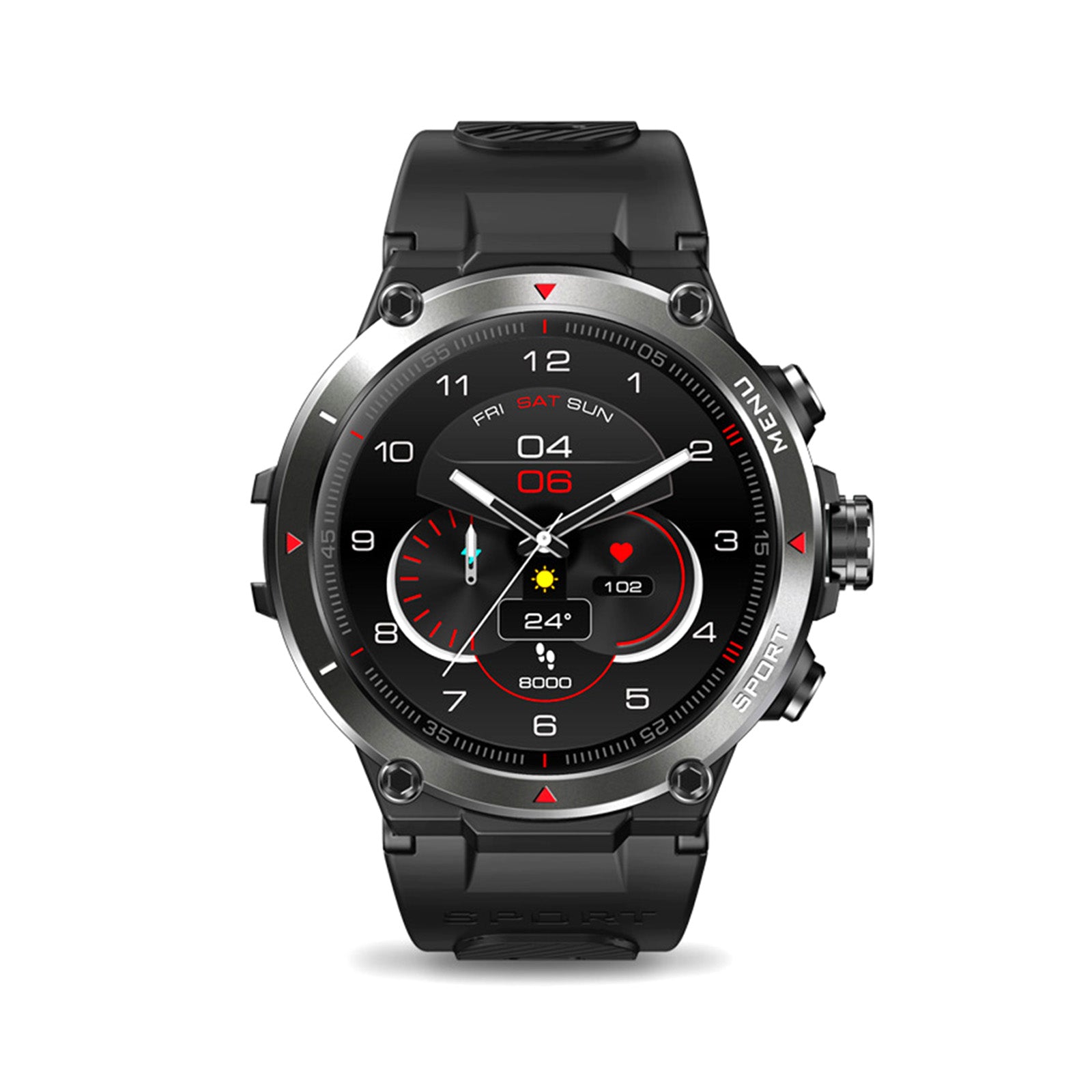 Zeblaze Stratos 2 GPS-Smartwatch, AMOLED-Display, IOS / ANDROID ,24-Stunden-Gesundheitsmonitor, 5 ATM, lange Akkulaufzeit, Smartwatch